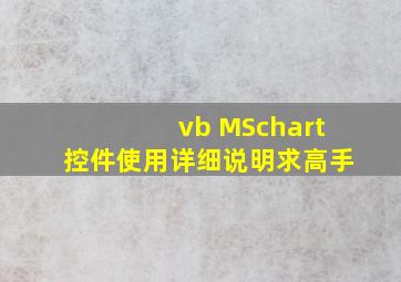 vb MSchart控件使用详细说明,求高手