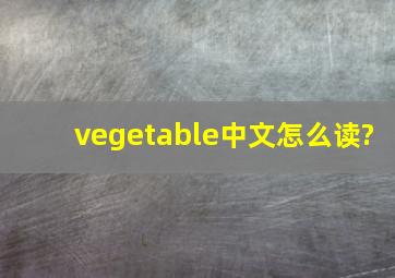 vegetable中文怎么读?