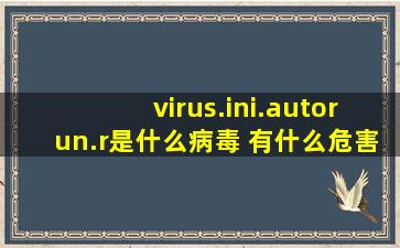 virus.ini.autorun.r是什么病毒 有什么危害?