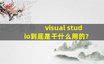 visual studio到底是干什么用的?