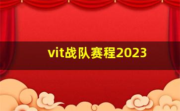 vit战队赛程2023