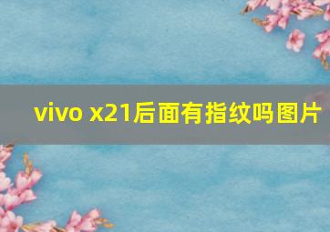 vivo x21后面有指纹吗图片