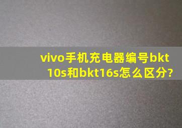 vivo手机充电器编号bkt10s和bkt16s,怎么区分?