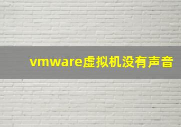 vmware虚拟机没有声音