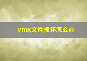 vmx文件损坏怎么办