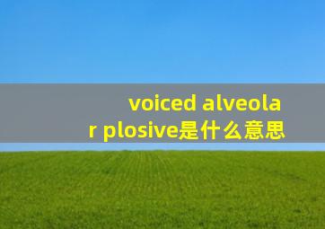 voiced alveolar plosive是什么意思