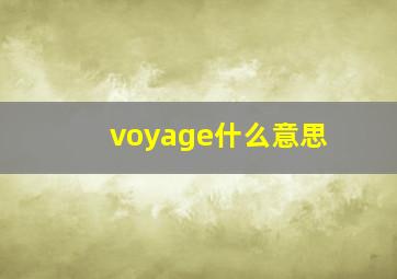 voyage什么意思
