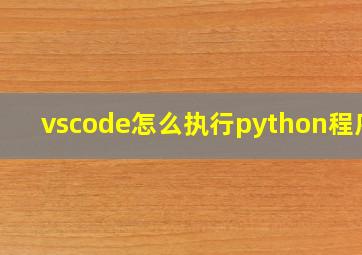 vscode怎么执行python程序?