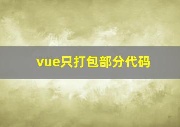 vue只打包部分代码