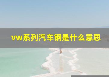 vw系列汽车钢是什么意思