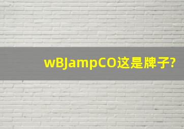 wB,J&CO这是牌子?