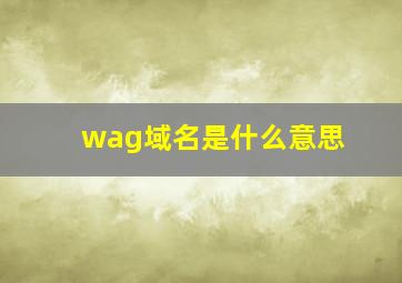 wag域名是什么意思