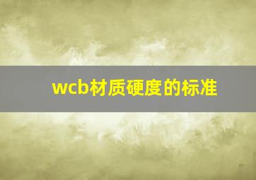 wcb材质硬度的标准