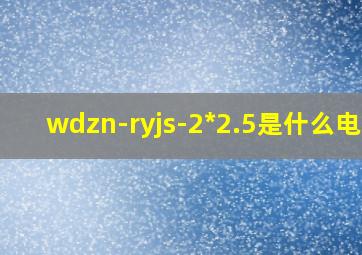 wdzn-ryjs-2*2.5是什么电线