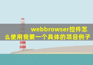webbrowser控件怎么使用(我要一个具体的项目例子)