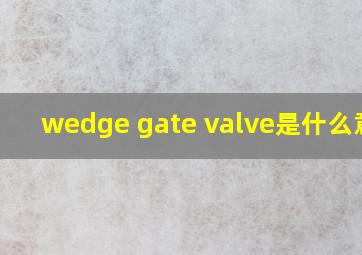 wedge gate valve是什么意思