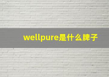 wellpure是什么牌子