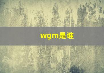 wgm是谁