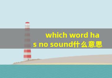 which word has no sound什么意思