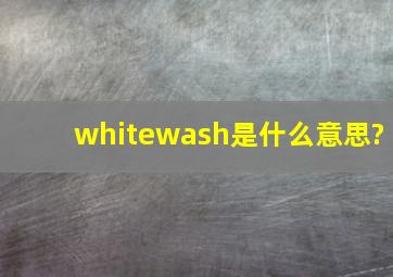 whitewash是什么意思?
