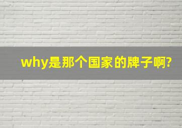 why是那个国家的牌子啊?