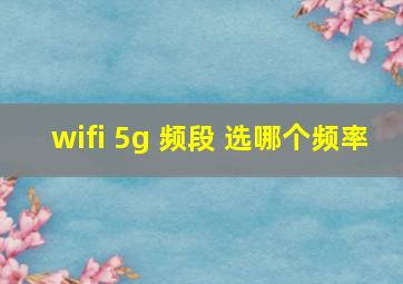 wifi 5g 频段 选哪个频率
