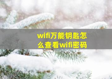 wifi万能钥匙怎么查看wifi密码