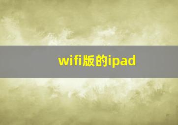 wifi版的ipad