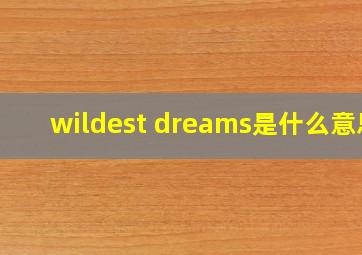 wildest dreams是什么意思