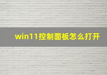 win11控制面板怎么打开