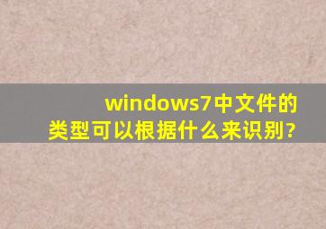 windows7中文件的类型可以根据什么来识别?