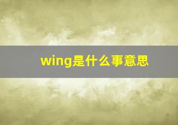 wing是什么事意思
