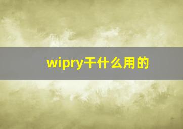 wipry干什么用的(((