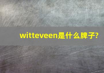 witteveen是什么牌子?