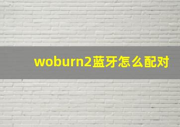 woburn2蓝牙怎么配对