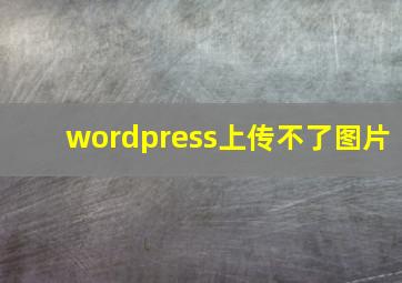 wordpress上传不了图片