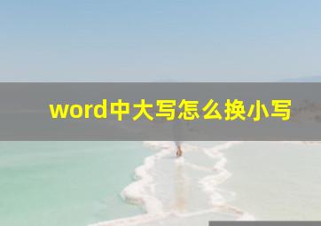 word中大写怎么换小写