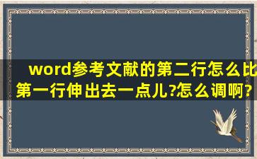 word参考文献的第二行怎么比第一行伸出去一点儿?怎么调啊?