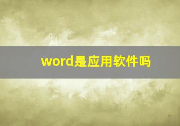 word是应用软件吗(