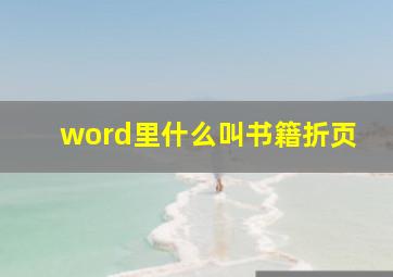 word里什么叫书籍折页