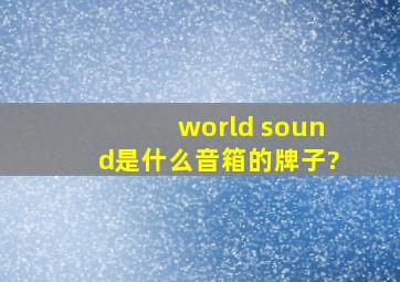 world sound是什么音箱的牌子?