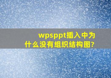 wpsppt插入中为什么没有组织结构图?