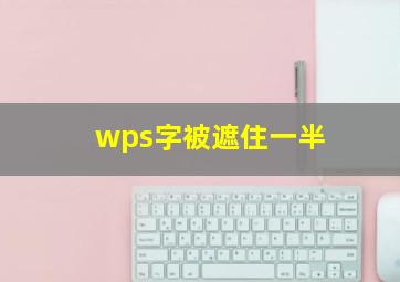 wps字被遮住一半