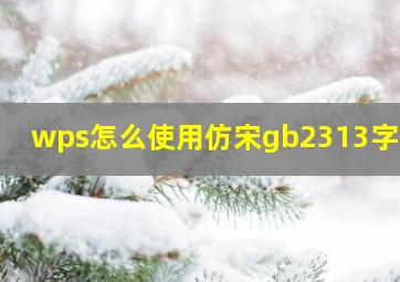 wps怎么使用仿宋gb2313字体?