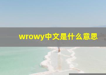 wrowy中文是什么意思