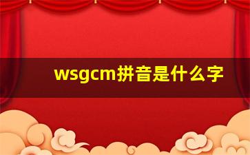 wsgcm拼音是什么字