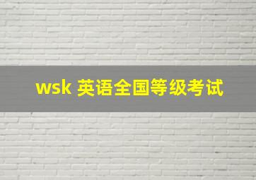 wsk 英语全国等级考试 