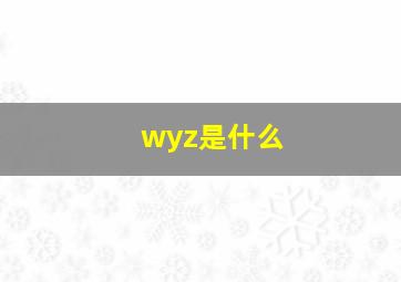 wyz是什么