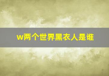 w两个世界黑衣人是谁