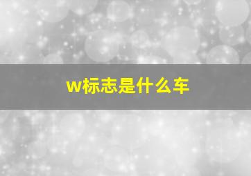 w标志是什么车